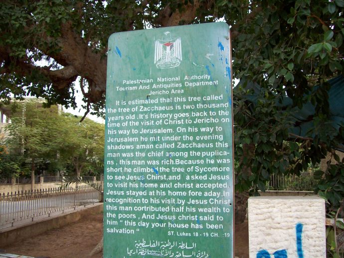 Sign at Zacchaeus tree